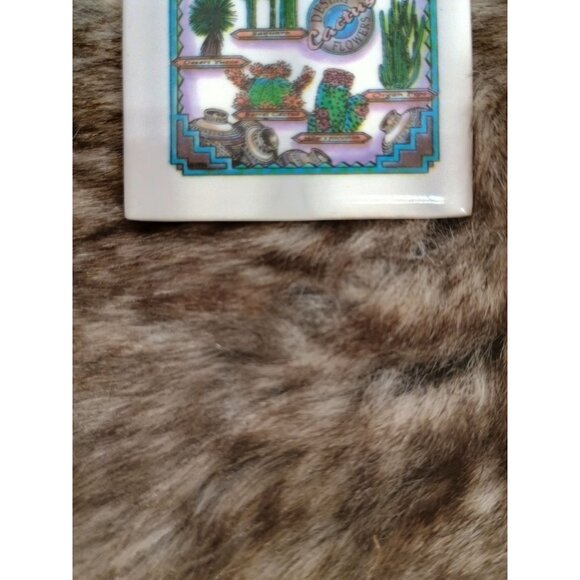 Vintage Hand Painted Cactus Flowers Southwestern Decorative Ceramic Tile Southwe - Picture 7 of 8